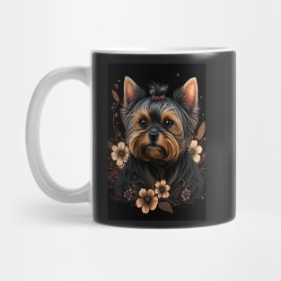 Super Cute Yorkshire Terrier Puppy Portrait - Japanese style Mug